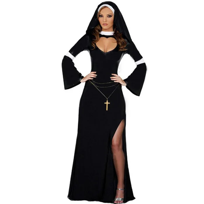 Retro Sexy Nun Priest Cosplay Costume