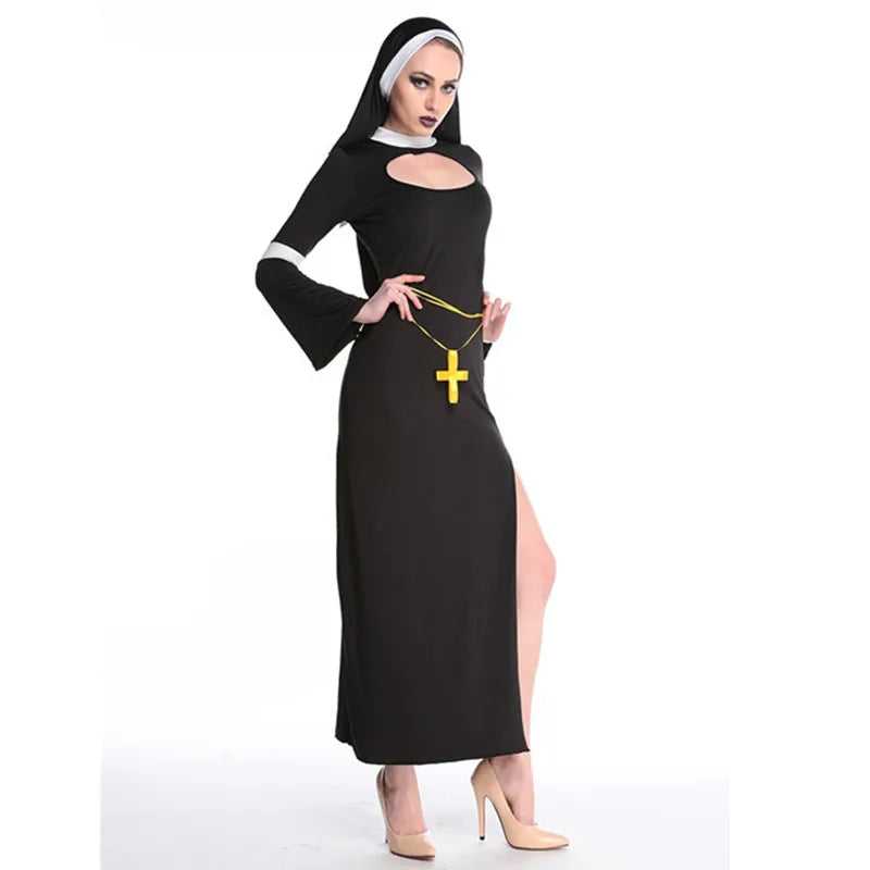 Retro Sexy Nun Priest Cosplay Costume