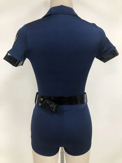 Blue Policewoman Cosplay Costume