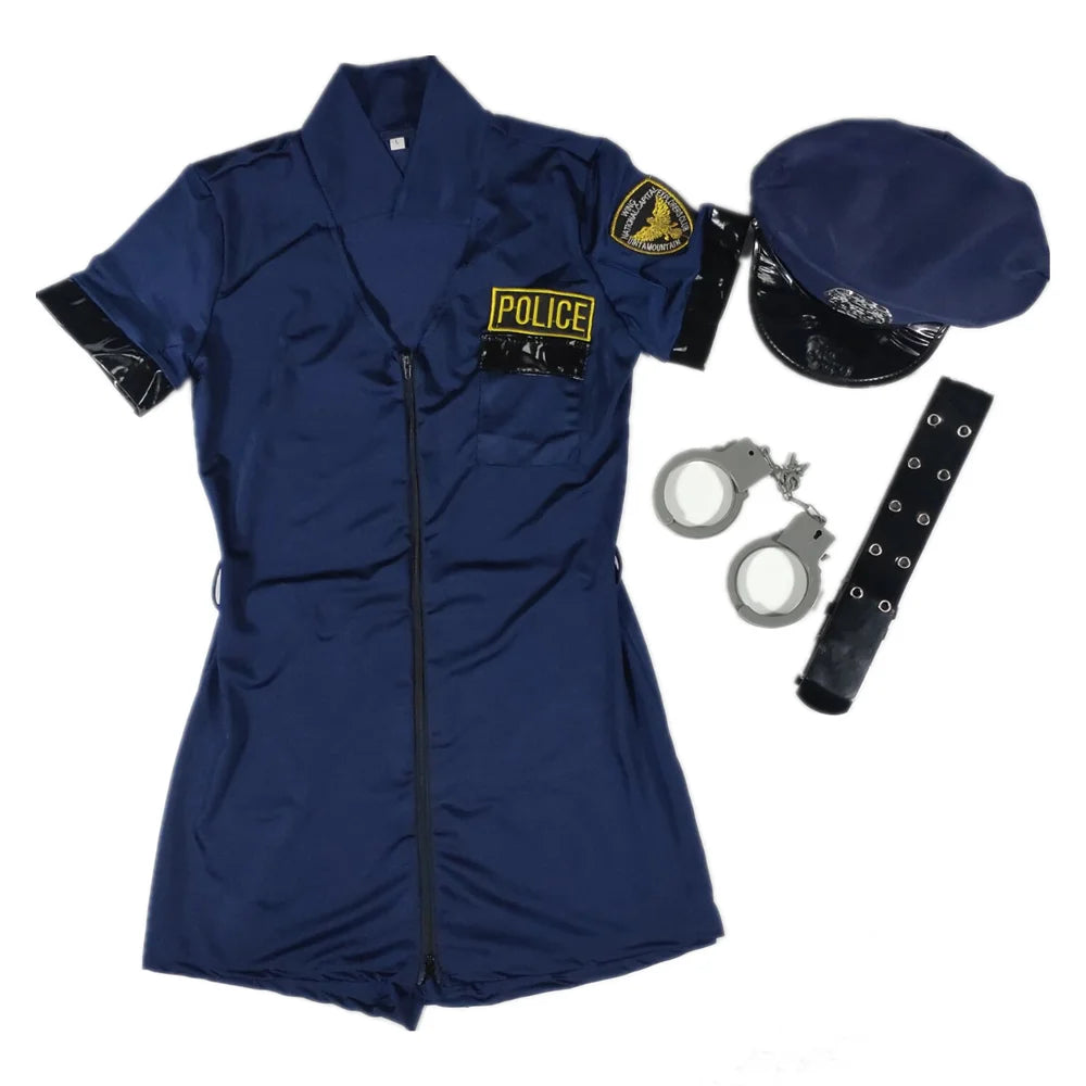 Blue Policewoman Cosplay Costume