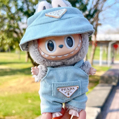 Labubu Doll Corduroy Clothing Set with Hat