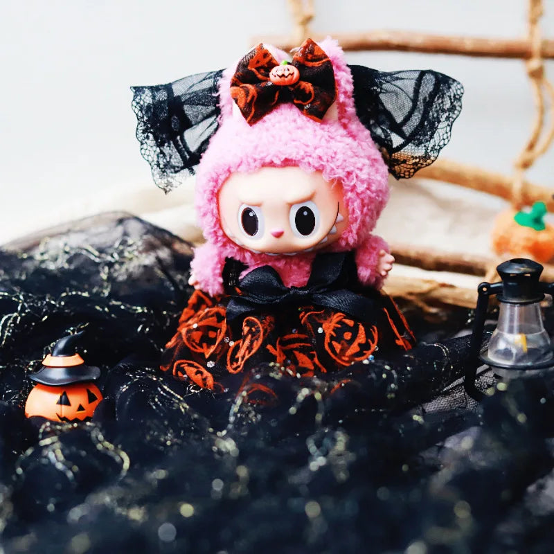 Labubu Doll Halloween Pumpkin Outfit with Hat