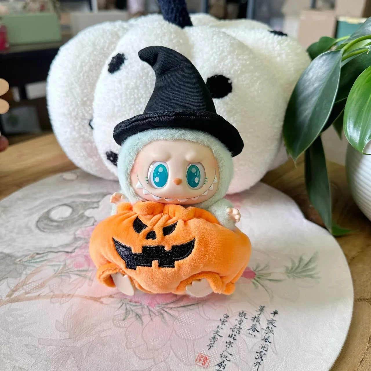 Labubu Doll Halloween Pumpkin Outfit with Hat