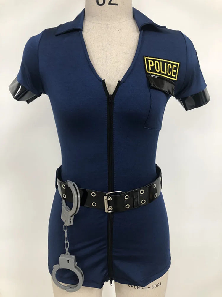 Blue Policewoman Cosplay Costume