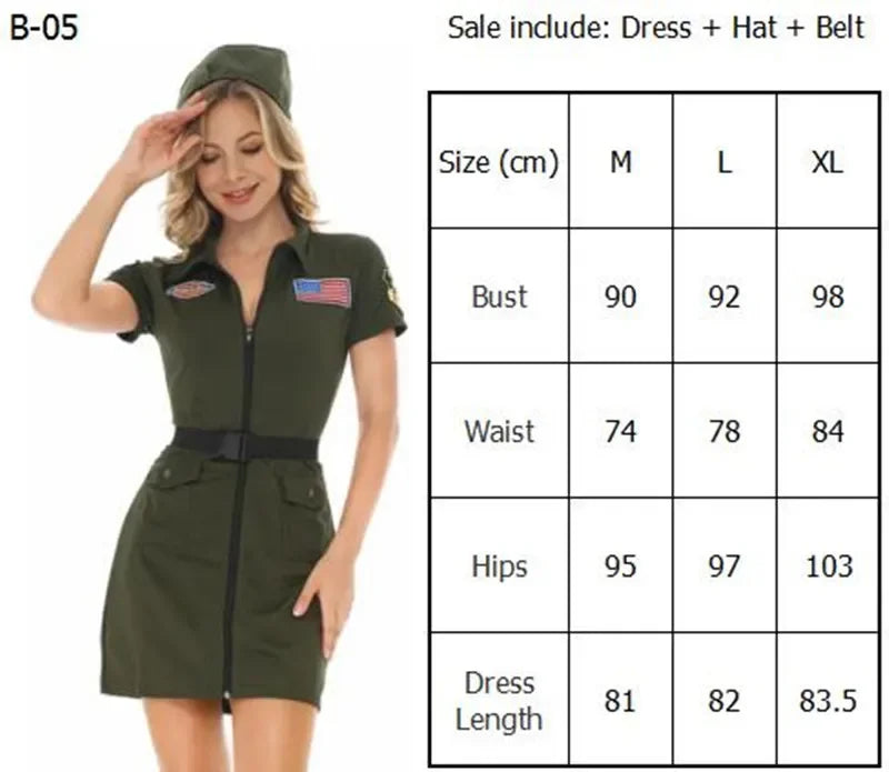 Military Pilot Cosplay Dress