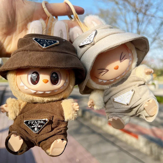 Labubu Doll Corduroy Clothing Set with Hat