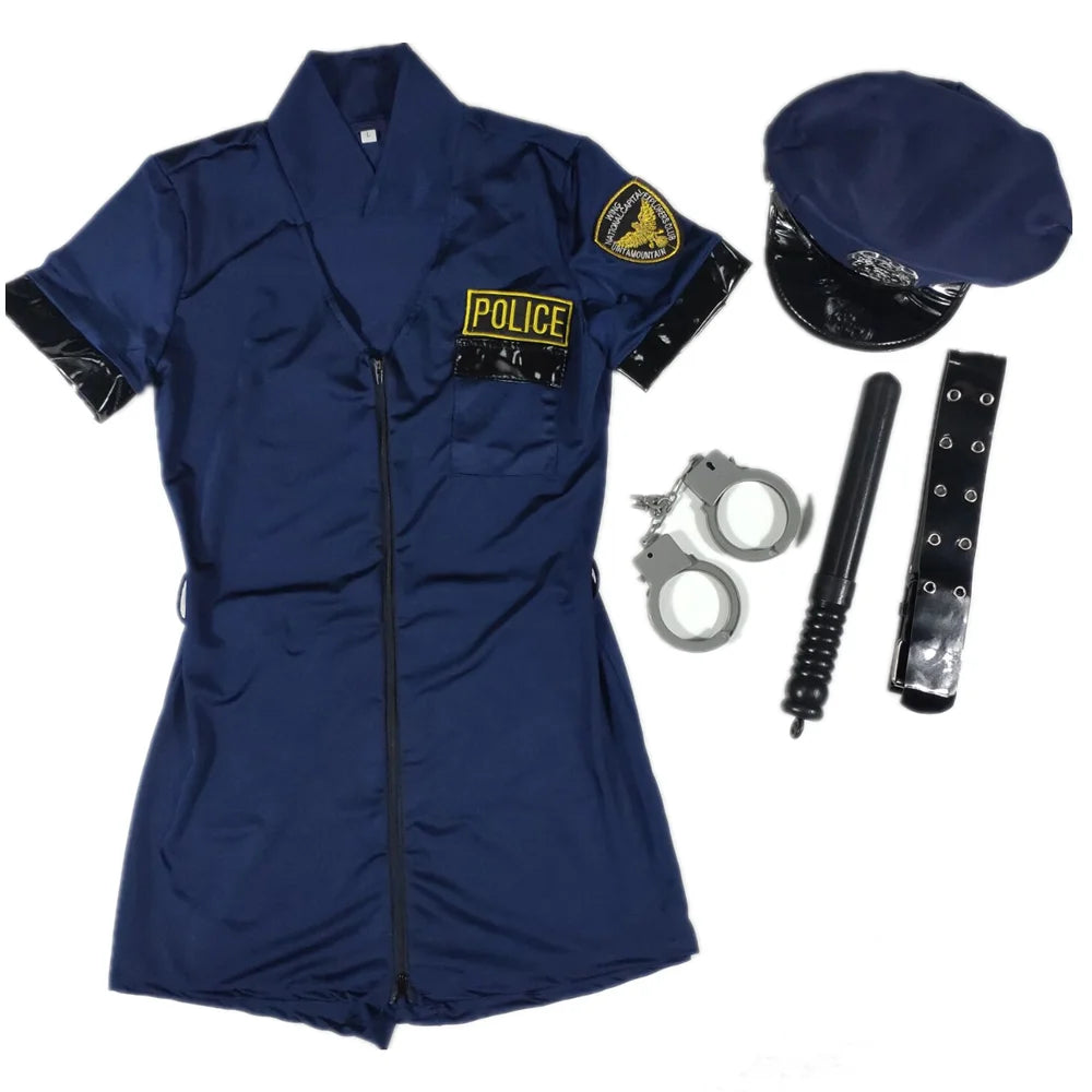 Blue Policewoman Cosplay Costume
