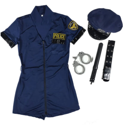 Blue Policewoman Cosplay Costume