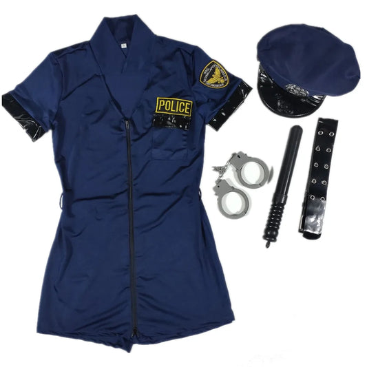 Blue Policewoman Cosplay Costume