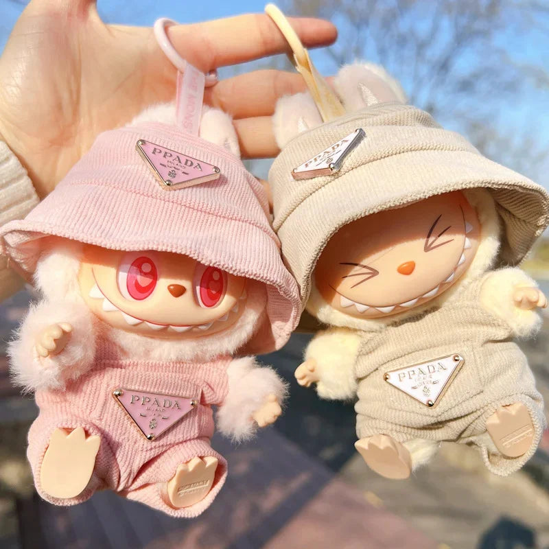 Labubu Doll Corduroy Clothing Set with Hat