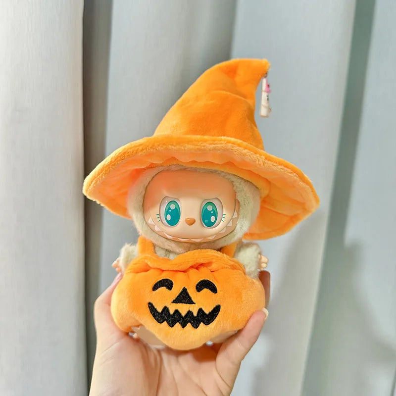 Labubu Doll Halloween Pumpkin Outfit with Hat