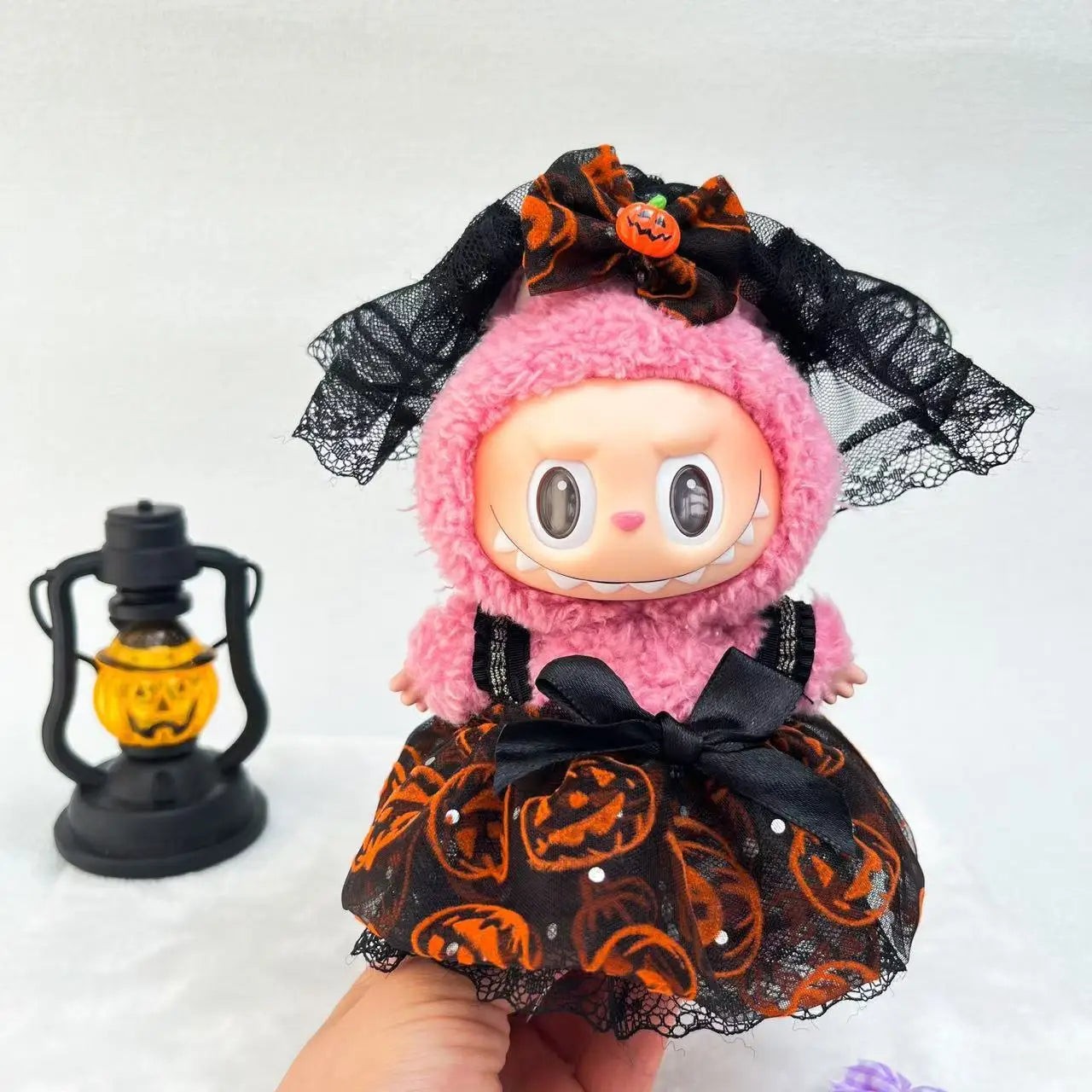 Labubu Doll Halloween Pumpkin Outfit with Hat
