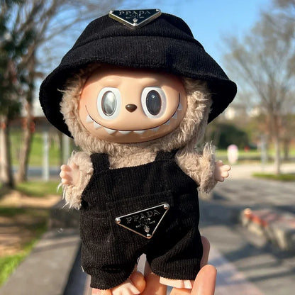 Labubu Doll Corduroy Clothing Set with Hat